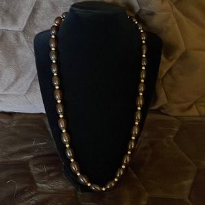 Brown faux bead necklace